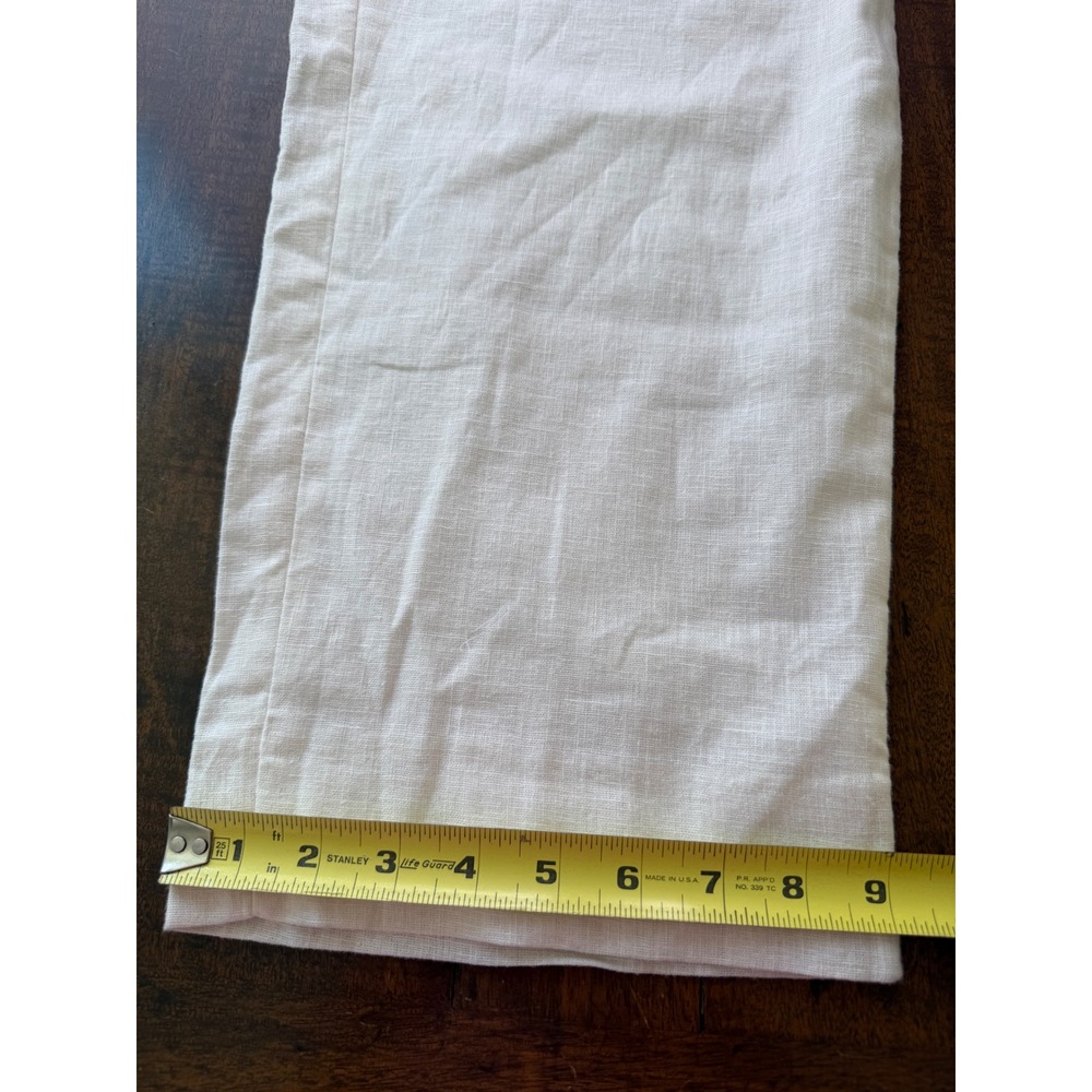 Abercrombie & Fitch Women Cream Linen Blend Crop Pants Size 16 33 Flat Front - Picture 11 of 13